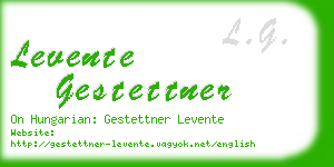 levente gestettner business card